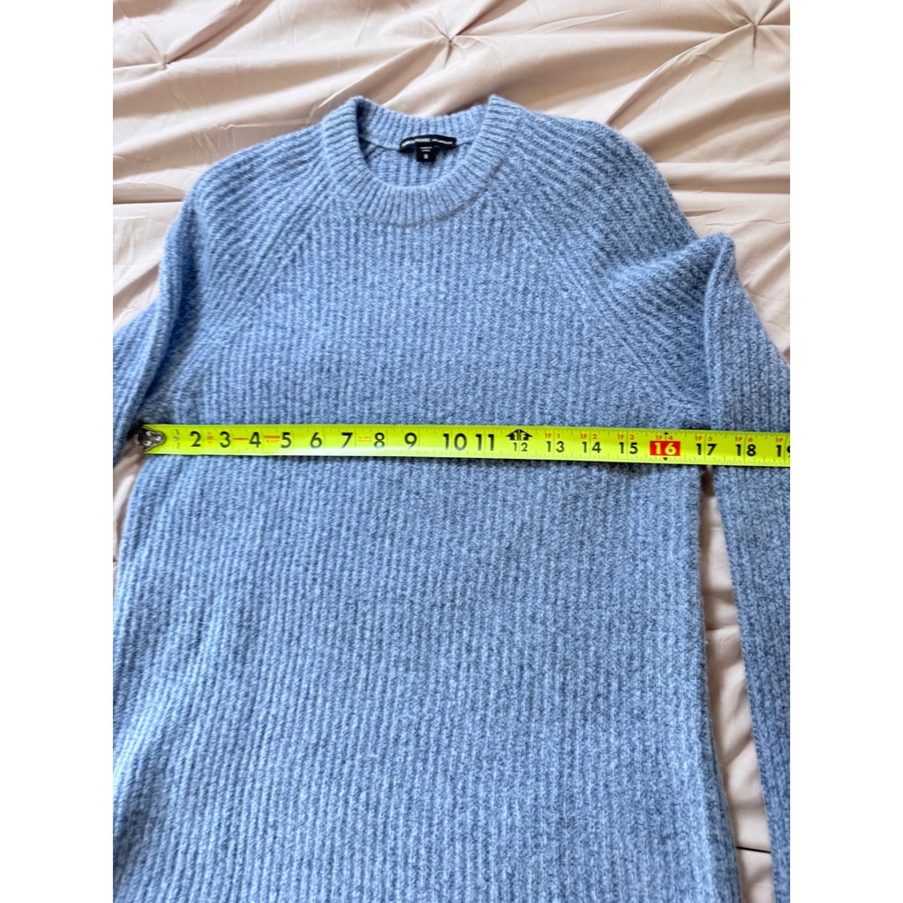 James Perse 100% Cashmere Ribbed Crewneck Sweater Blue Heather Size 0 XS - Picture 4 of 7